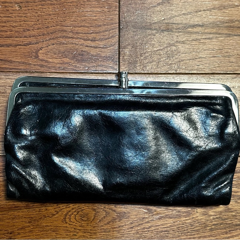 HOBO Black Leather Clutch Wallet
